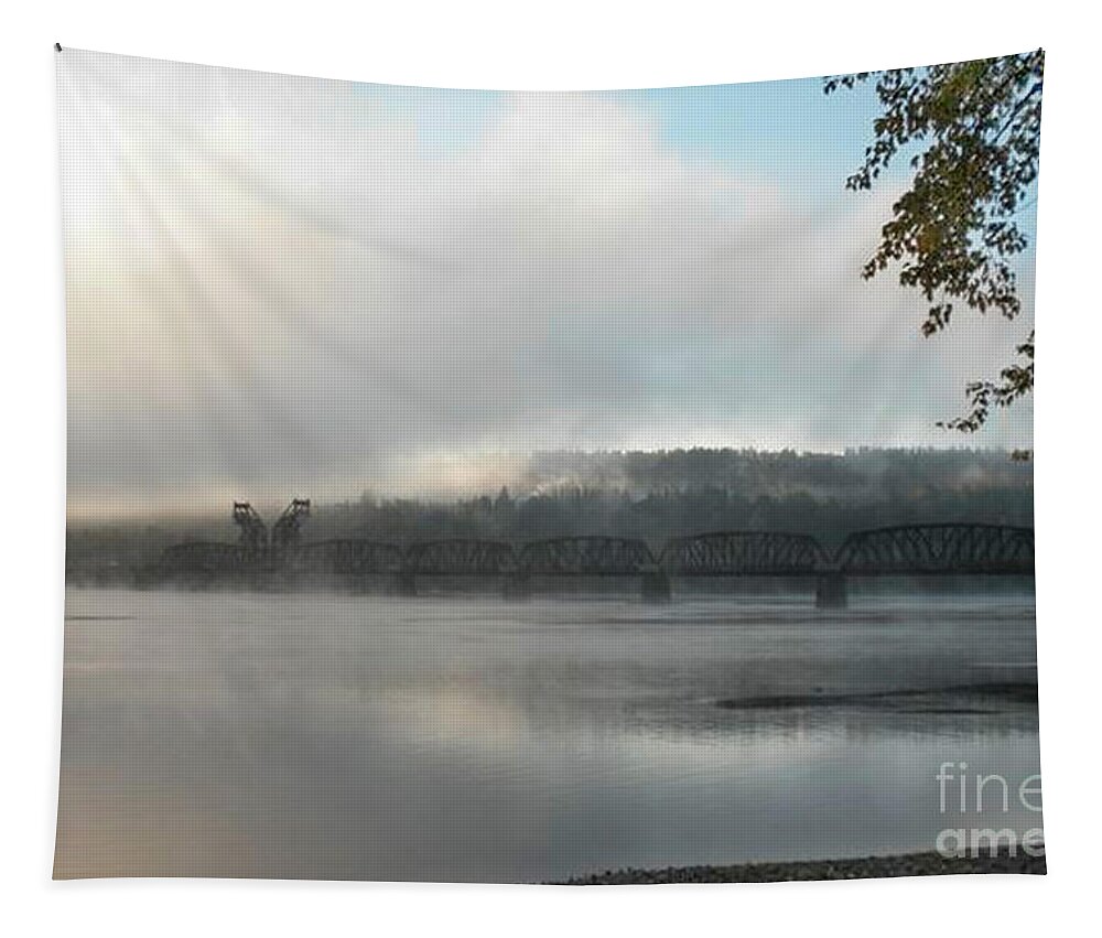 Rail Tapestry featuring the photograph Misty Railway Bridge by Vivian Martin