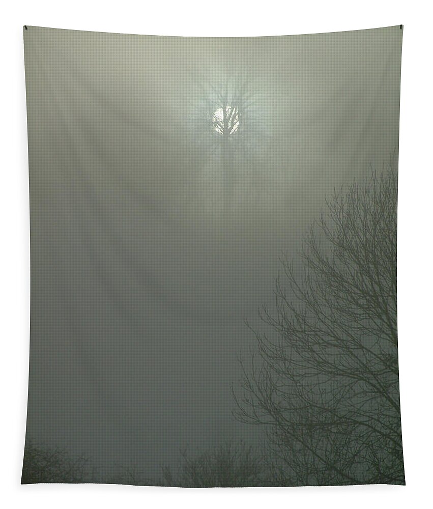 Mist Tapestry featuring the photograph Misty Tree by John Topman