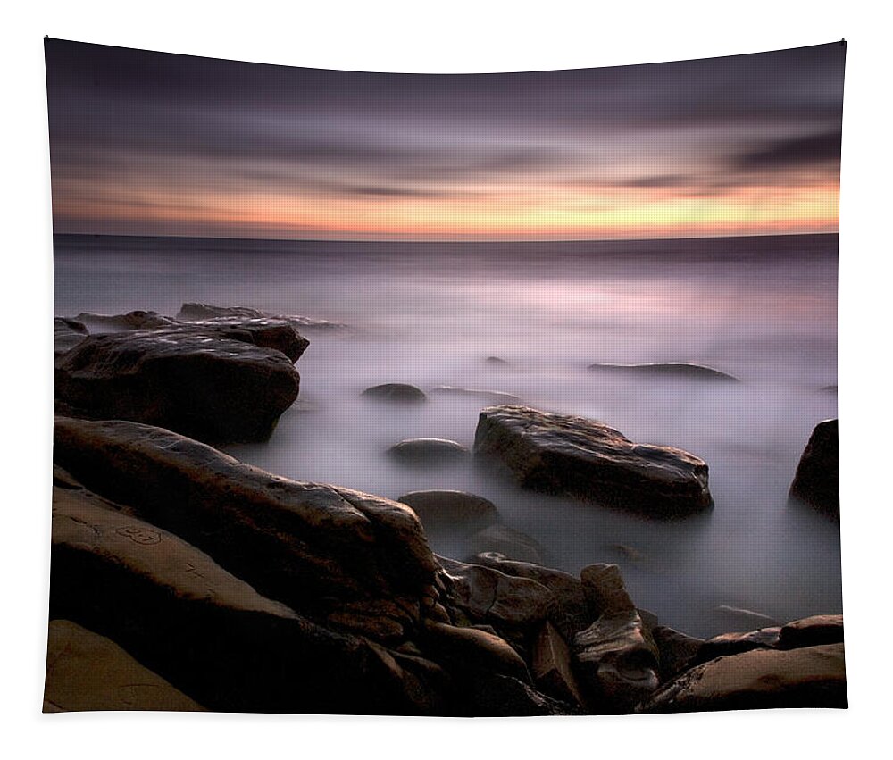 Beach Tapestry featuring the photograph Misty Water by Peter Tellone