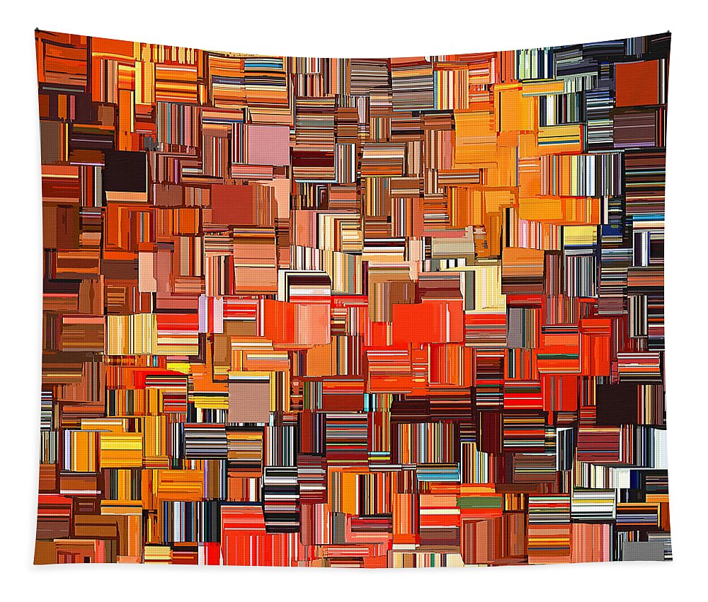 Orange Tapestry featuring the digital art Modern Abstract XXXI by Lourry Legarde