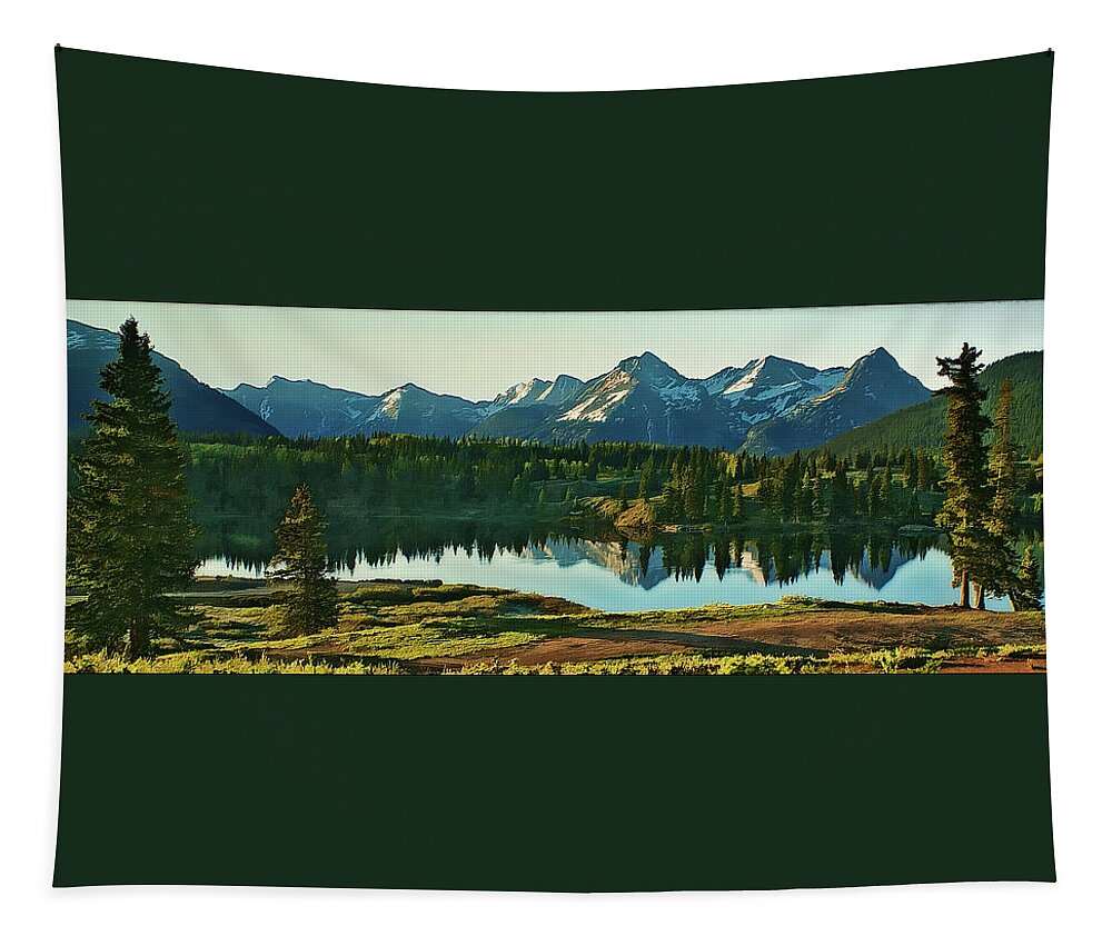 Sunrise Tapestry featuring the photograph Molas Lake Sunrise by Priscilla Burgers
