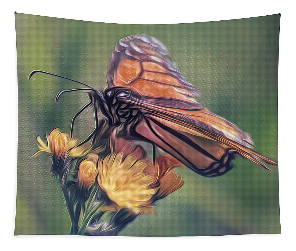 Butterfly Tapestry featuring the photograph Monarch Striations by Bill and Linda Tiepelman