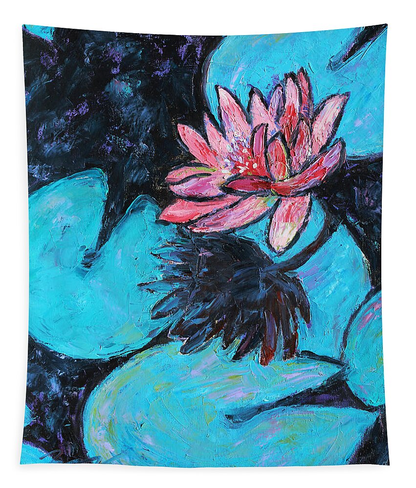 Water Lilies Tapestry featuring the painting Monet's Lily Pond III by Xueling Zou