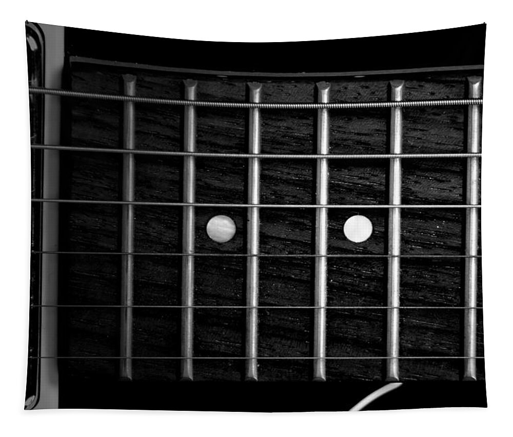 Fretboard Tapestry featuring the photograph Monochrome Fretboard by David Weeks