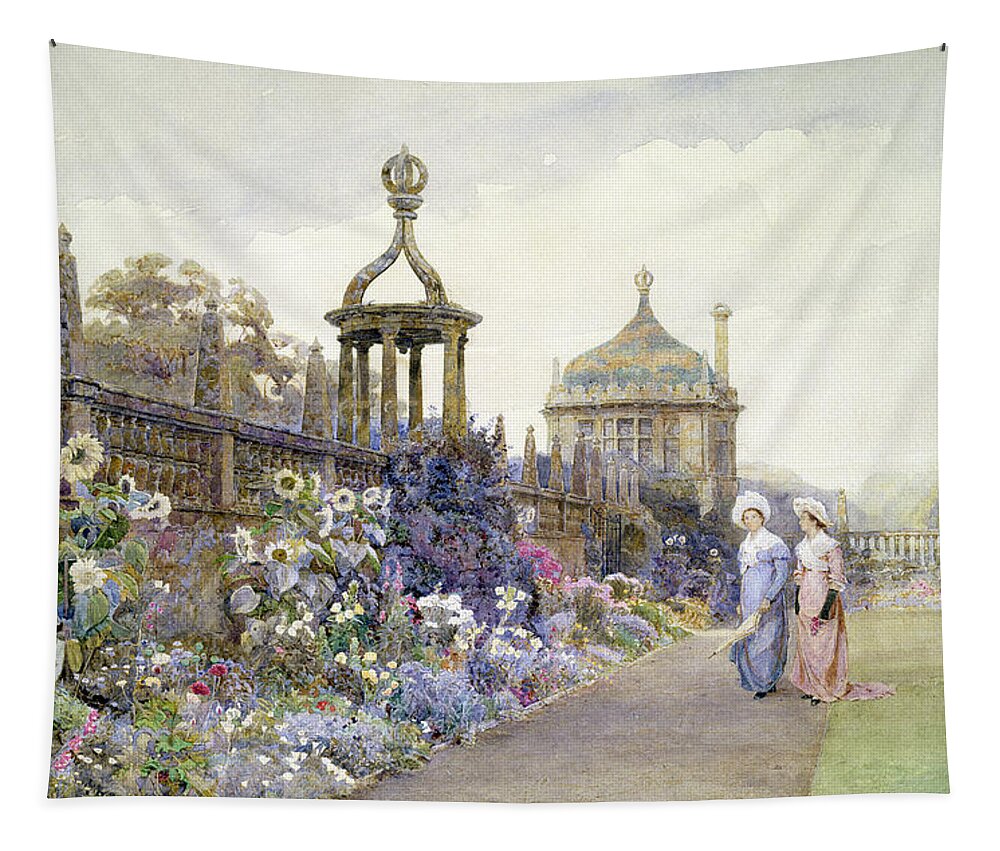 Victorian Tapestry featuring the painting Montacute, Sunflowers, 1886 by George Samuel Elgood