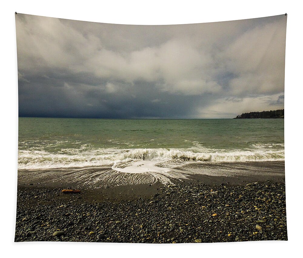 Beach Tapestry featuring the photograph Moody Swirl French Beach by Roxy Hurtubise