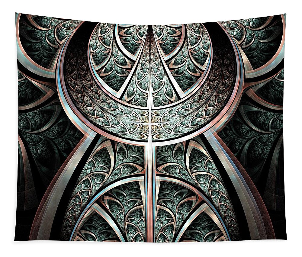 Malakhova Tapestry featuring the digital art Moonlight Gates by Anastasiya Malakhova