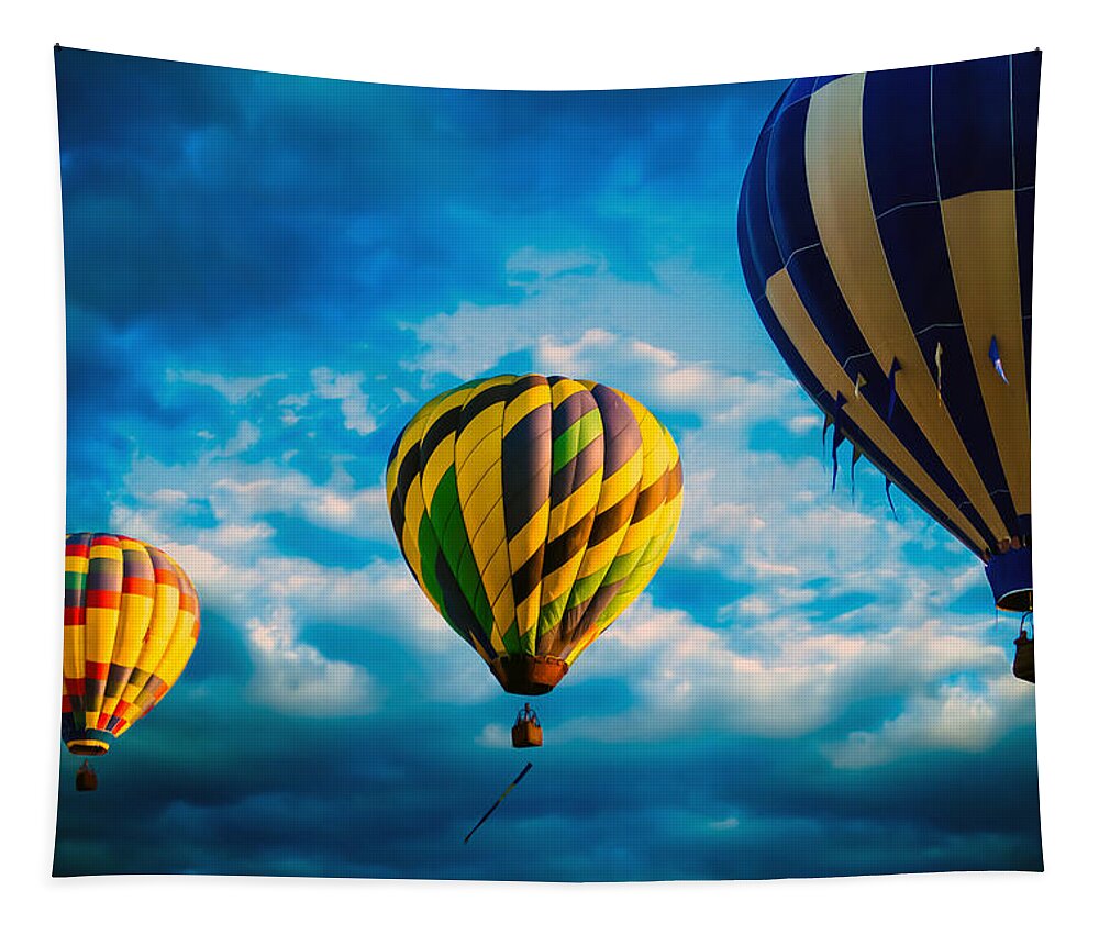 Hot Air Balloon Tapestry featuring the photograph Morning Flight Hot Air Balloons by Bob Orsillo