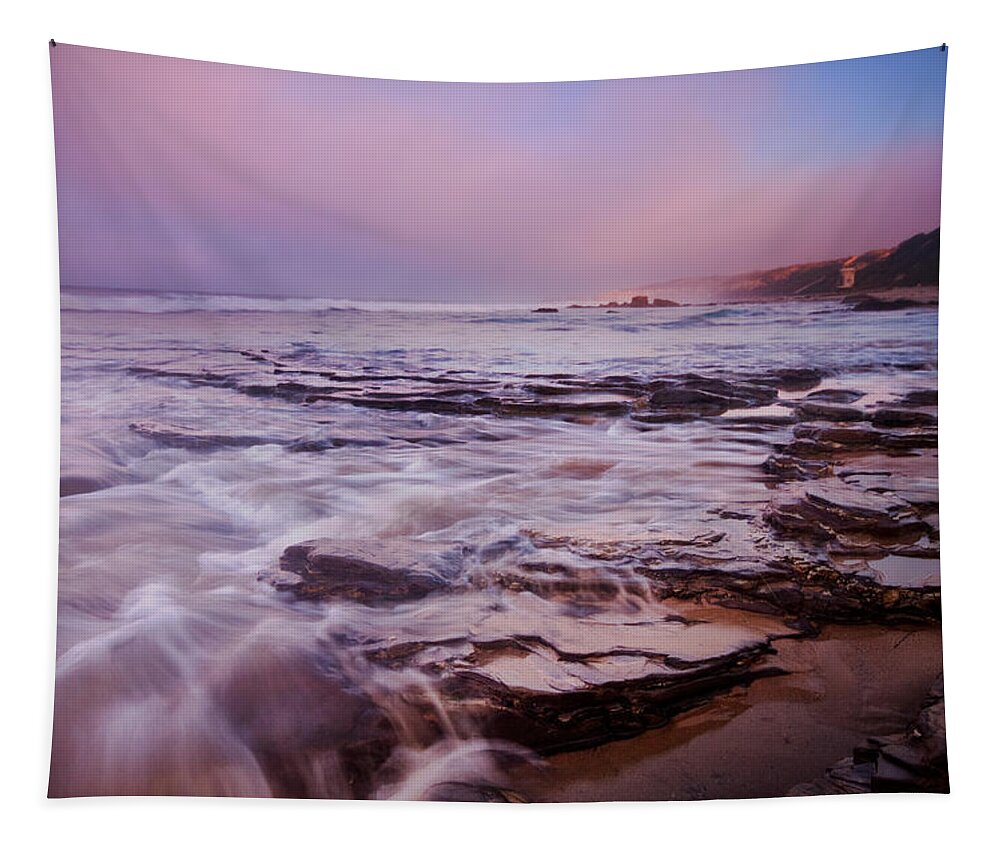 Crystal Cove State Park Tapestry featuring the photograph Morning Fog along the Coast by Ronda Kimbrow