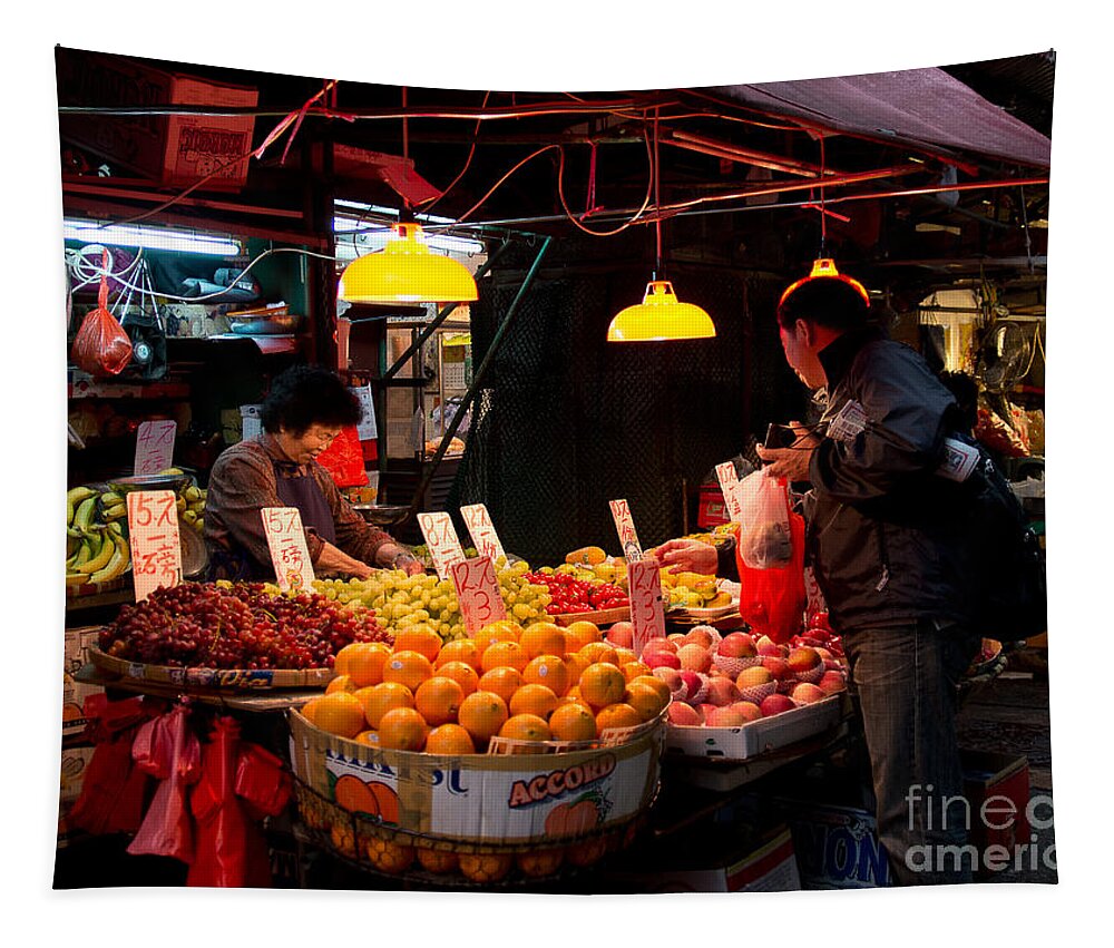 Photography Tapestry featuring the photograph Morning market by Ivy Ho