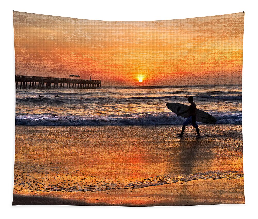 Benny's Tapestry featuring the photograph Morning Surf by Debra and Dave Vanderlaan