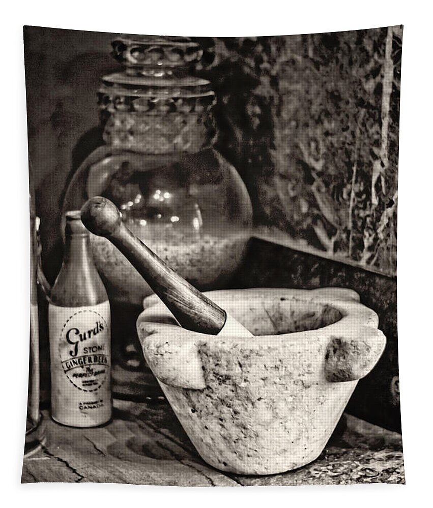 Pharmacy Tapestry featuring the photograph Mortar and Pestle by Heather Applegate