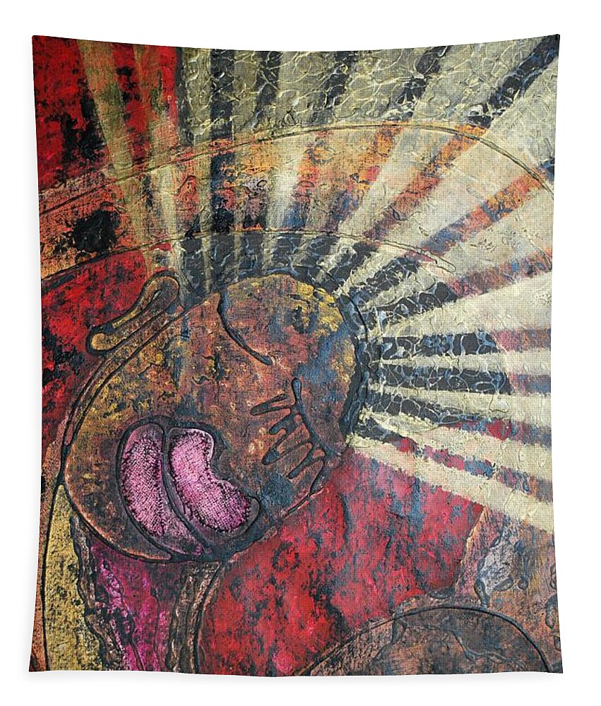 Mother Tapestry featuring the painting Mother Daughter God by Cleaster Cotton