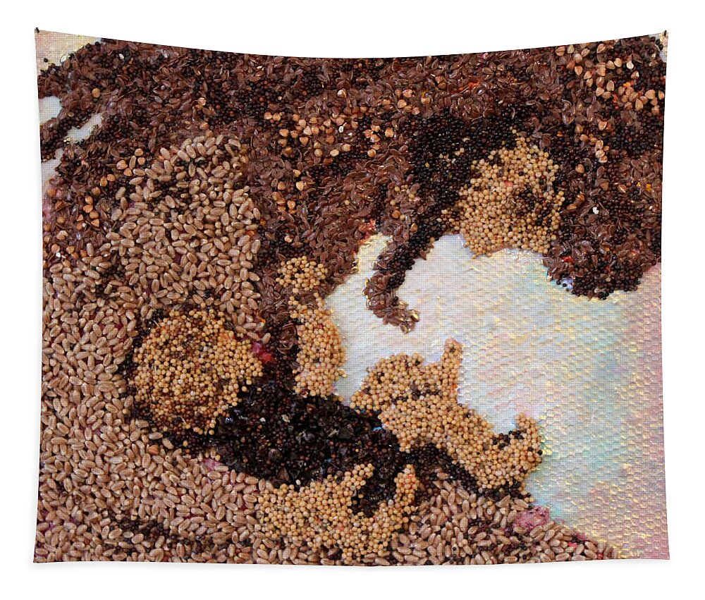 Mother And Child Tapestry featuring the mixed media Mother Earth III by Naomi Gerrard