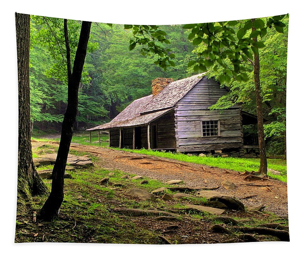 Rustic Tapestry featuring the photograph Mountain Hideaway by Frozen in Time Fine Art Photography