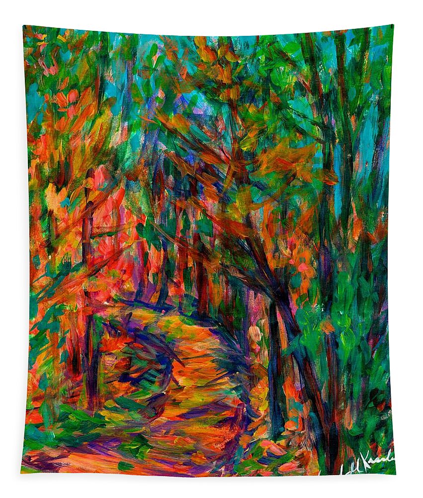 Mountain Path Paintings Tapestry featuring the painting Mountain Path by Kendall Kessler