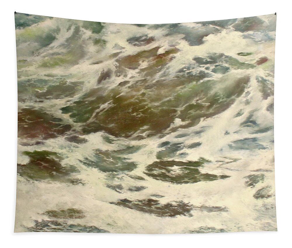 Moving Sea Tapestry featuring the painting Moving sea by Tomas Castano