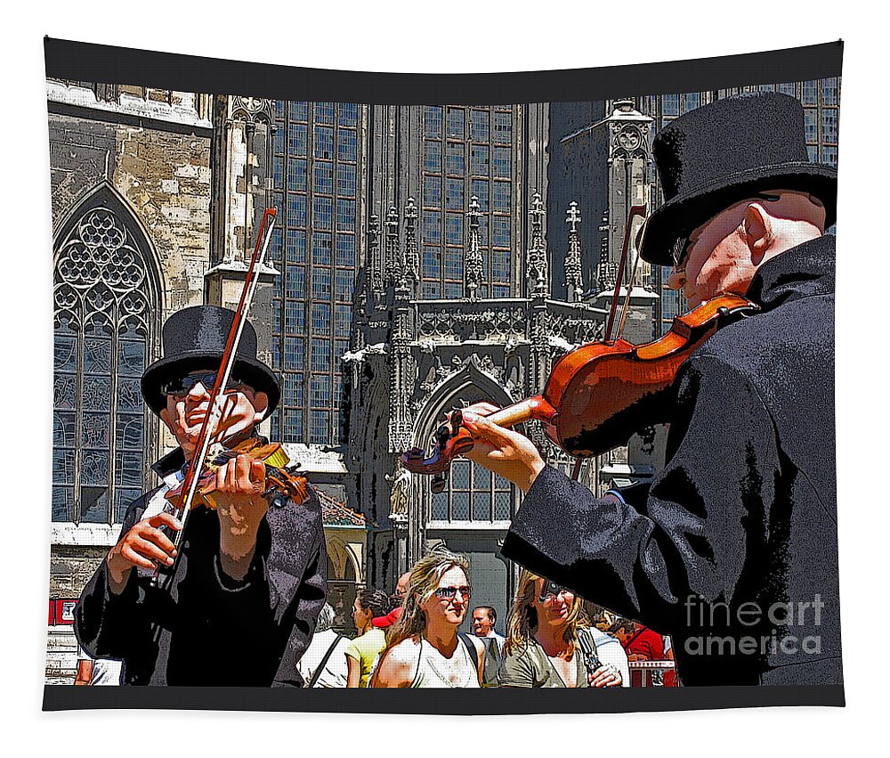 Buskers Tapestry featuring the photograph Mozart in Masquerade by Ann Horn