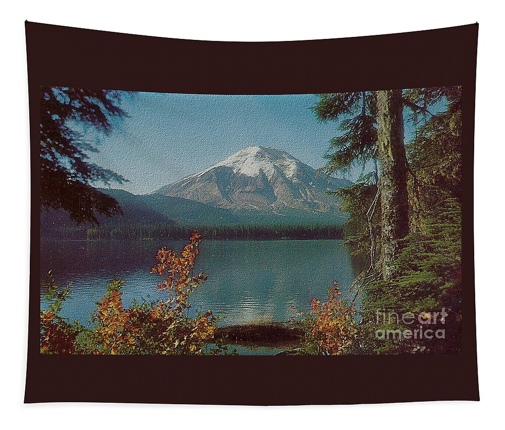 Mt St Helens Tapestry featuring the photograph Mt St Helens and Spirit Lake before the Eruption by Charles Robinson