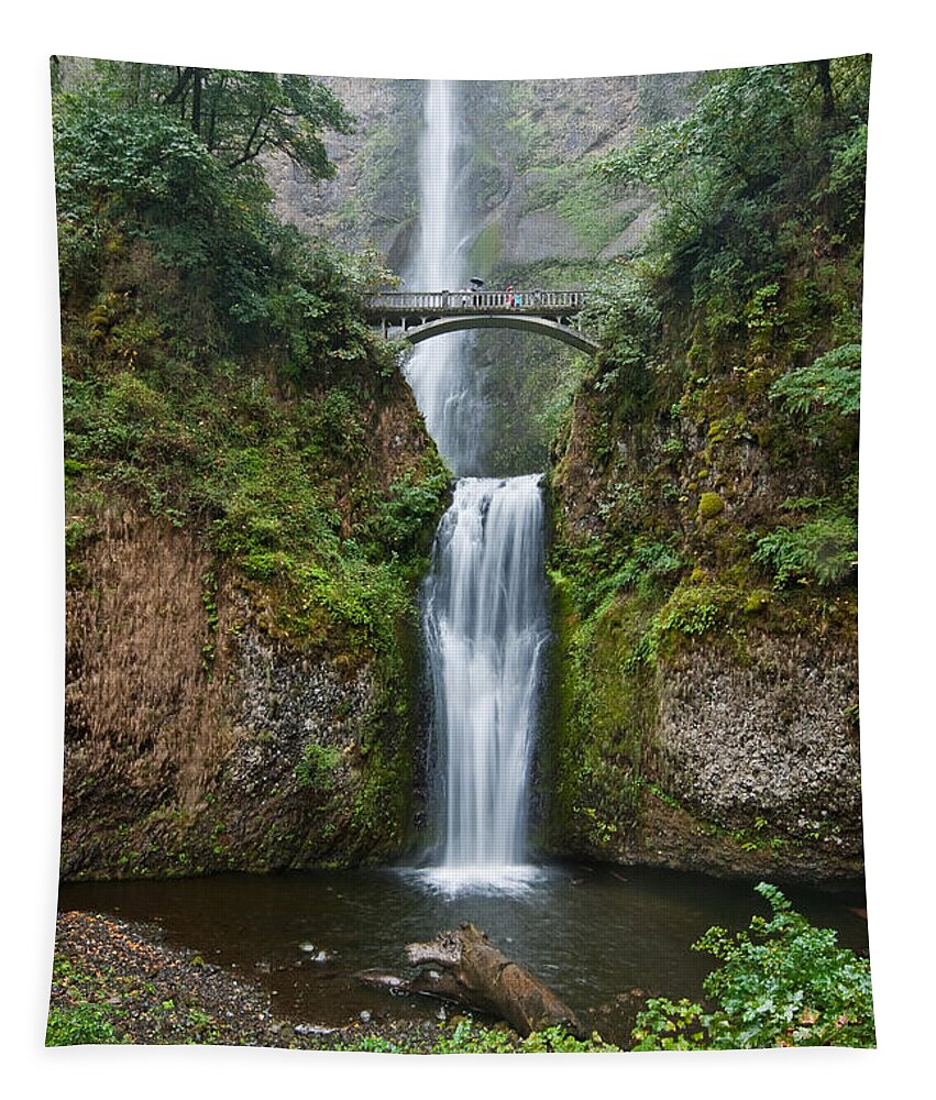 Beauty In Nature Tapestry featuring the photograph Multnomah Falls by Jeff Goulden