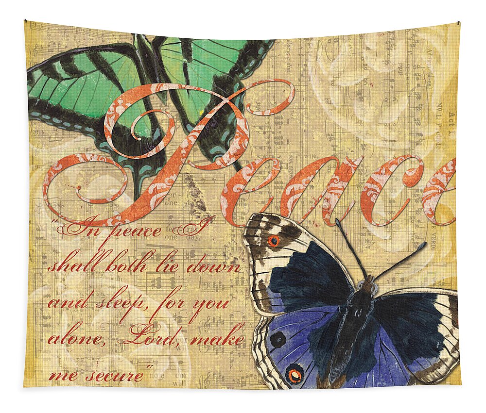 Butterflies Tapestry featuring the painting Musical Butterflies 2 by Debbie DeWitt