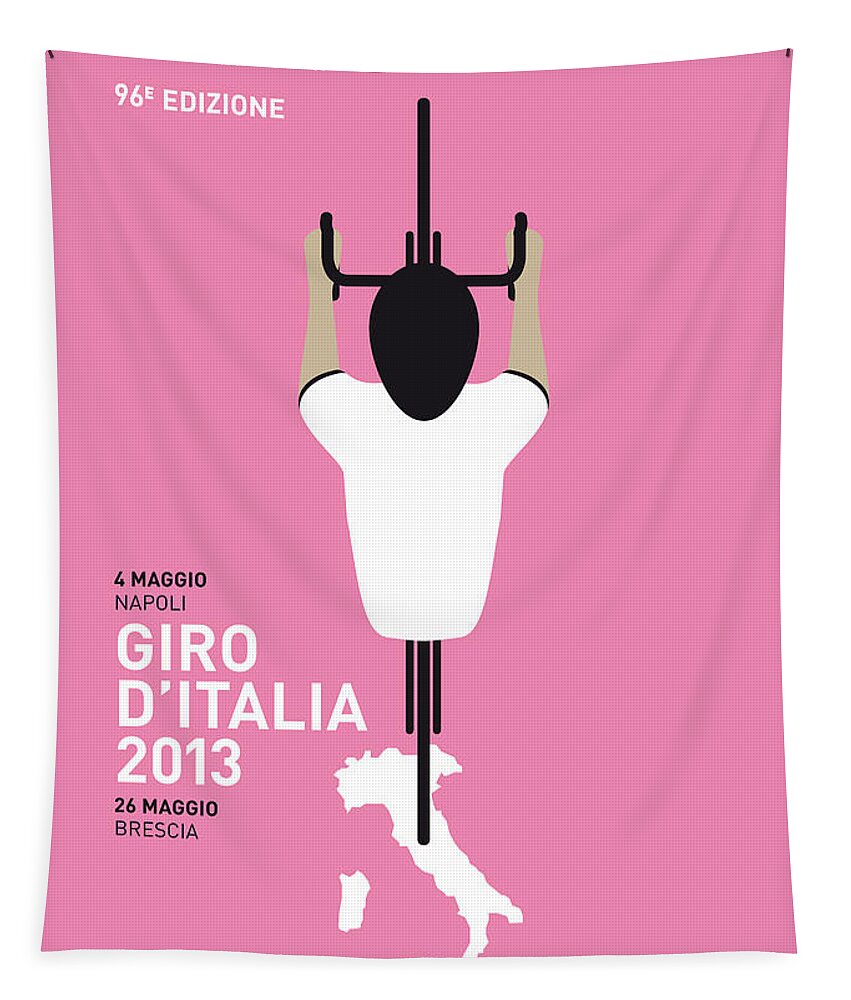 2013 Tapestry featuring the digital art My Giro D'italia Minimal Poster by Chungkong Art