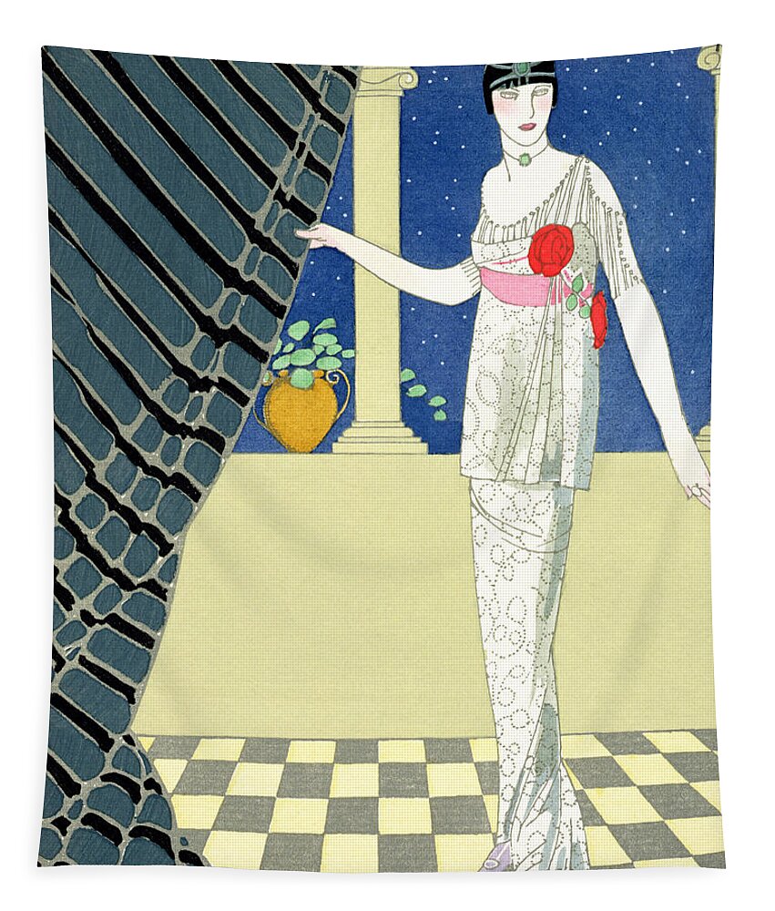 Mes Invites N'arrivent Pas Tapestry featuring the painting My Guests have not Arrived by Georges Barbier
