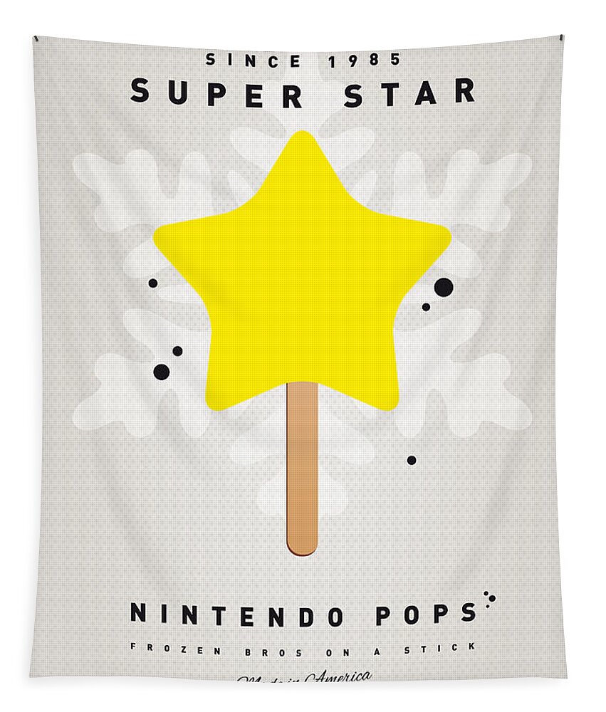 1 Up Tapestry featuring the digital art My NINTENDO ICE POP - Super Star by Chungkong Art