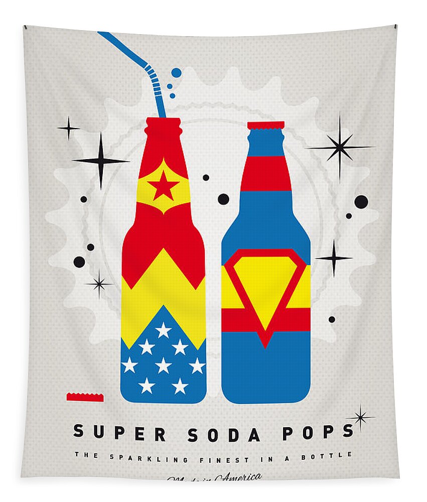 Superman Tapestry featuring the digital art My SUPER SODA POPS No-06 by Chungkong Art