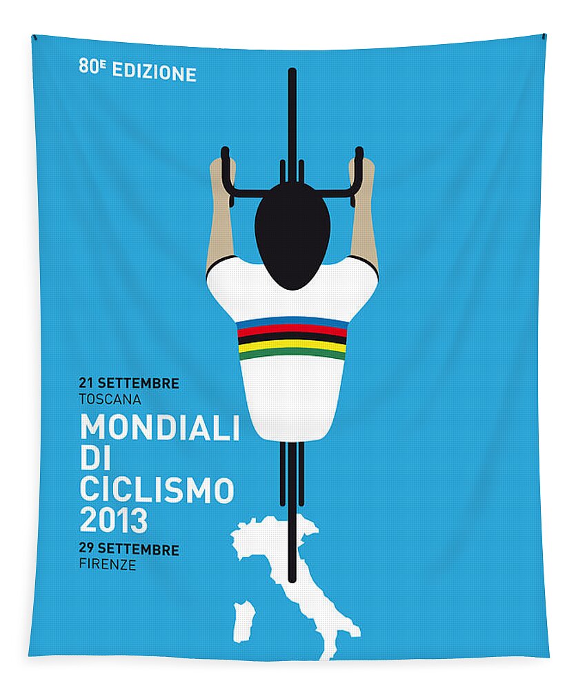 2013 Tapestry featuring the digital art MY World Championships MINIMAL POSTER by Chungkong Art