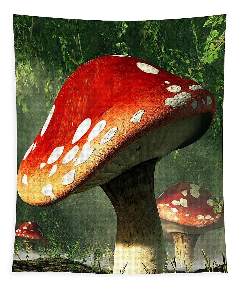 Mushroom Tapestry featuring the digital art Mystic Mushroom by Daniel Eskridge