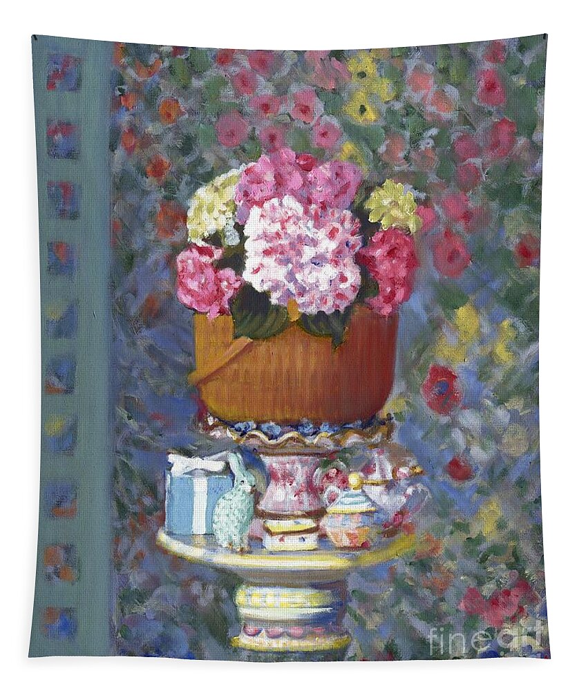 Still Life Tapestry featuring the painting Nantucket Flower Parade by Candace Lovely