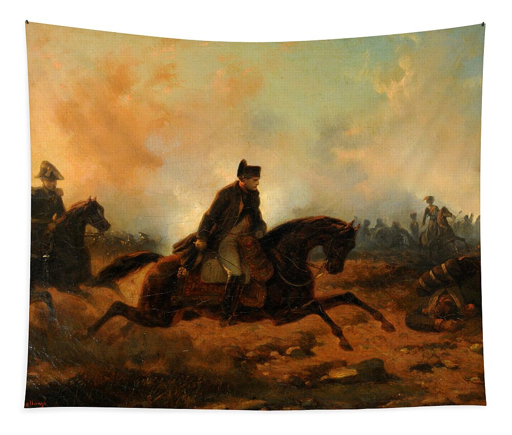 Hippolyte Bellange Tapestry featuring the painting Napoleon Embarking at Waterloo by Hippolyte Bellange