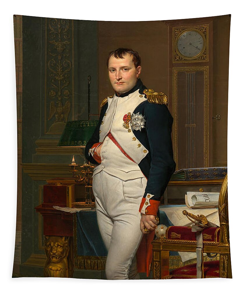 Napoleon Tapestry featuring the painting Emperor Napoleon in His Study at the Tuileries by War Is Hell Store
