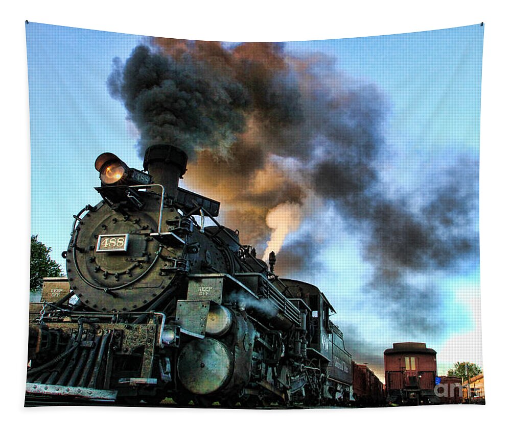 Chama New Mexico Tapestry featuring the photograph Narrow Gauge Steamer by Edward R Wisell