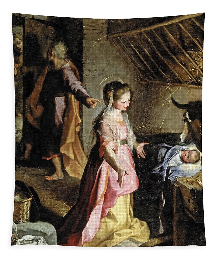 Federico Barocci Tapestry featuring the painting Nativity by Federico Barocci
