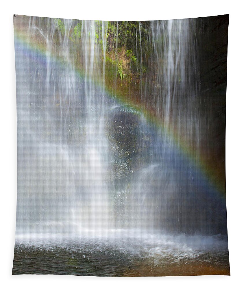 Rainbow Falls Tapestry featuring the photograph Natures Rainbow Falls by Jerry Cowart