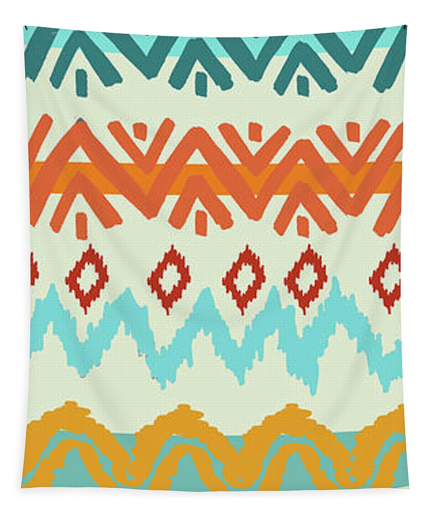 Navajo Tapestry featuring the digital art Southwest Pattern I by Nicholas Biscardi