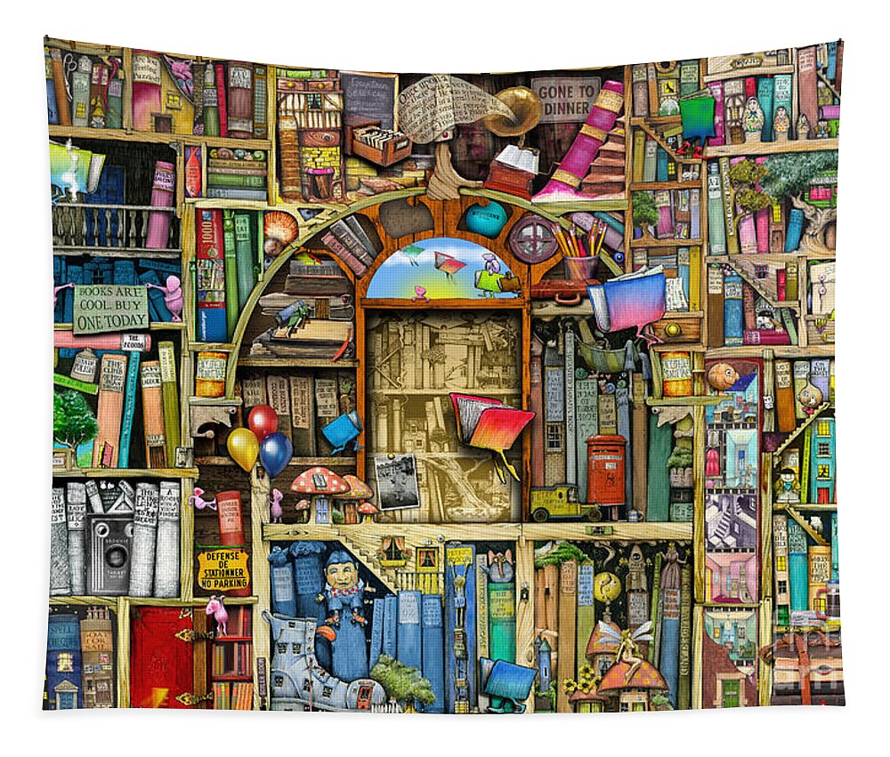 Colin Thompson Tapestry featuring the digital art Neverending Stories by MGL Meiklejohn Graphics Licensing