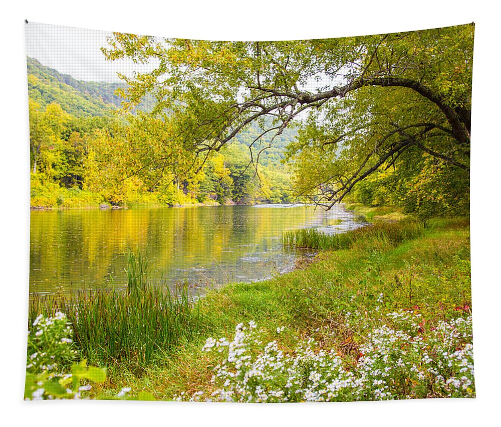 Landscape Tapestry featuring the photograph New Englands Early Autumn by Karol Livote