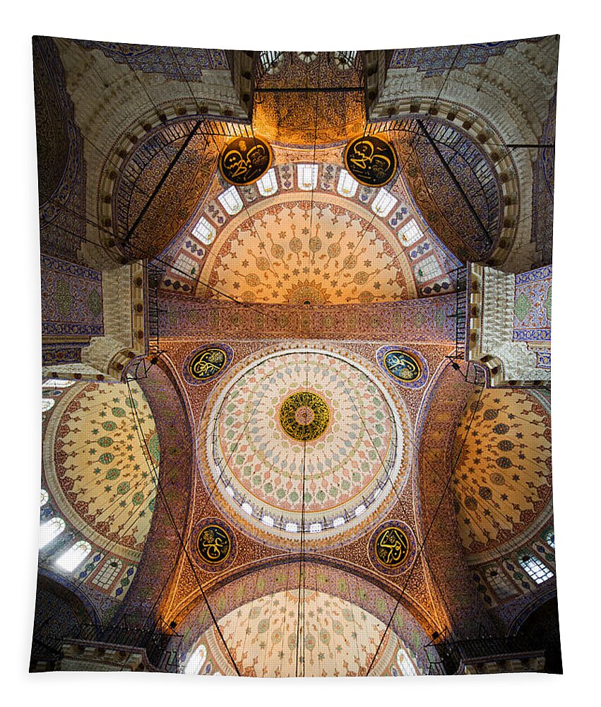 New Tapestry featuring the photograph New Mosque Interior Ceiling by Artur Bogacki