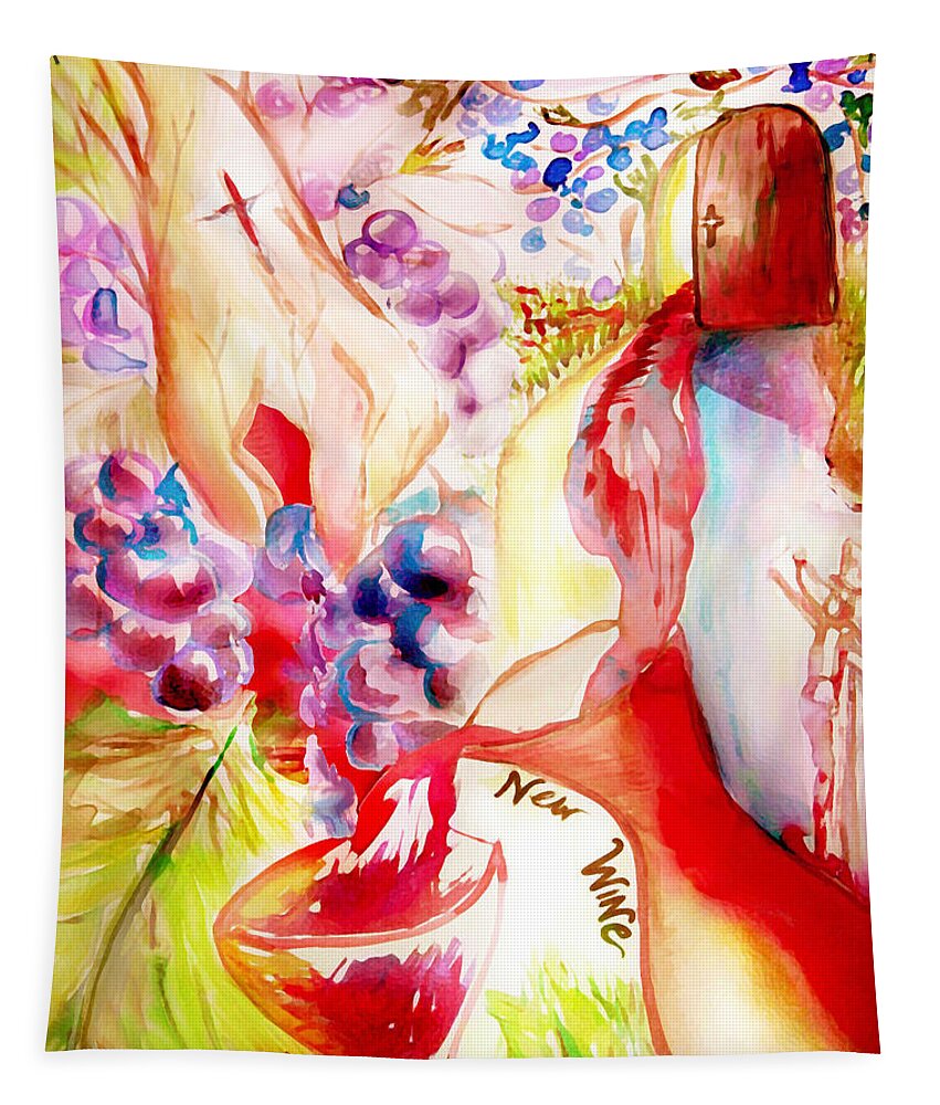 New Wine Tapestry featuring the painting New Wine by Jennifer Page