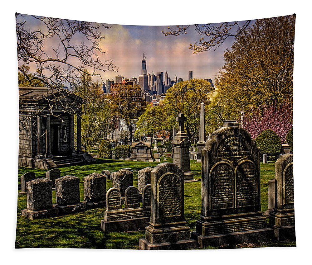 Cemetery Tapestry featuring the photograph New York From City to City by Chris Lord