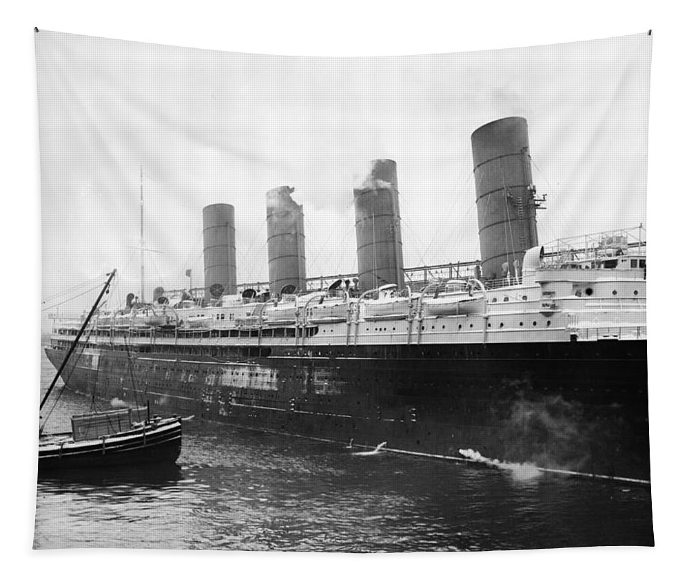 1910 Tapestry featuring the photograph New York Lusitania by Granger