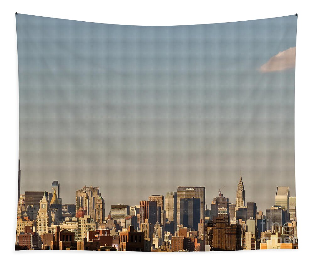 New York Skyline Tapestry featuring the photograph New York Skyline by Kerri Farley