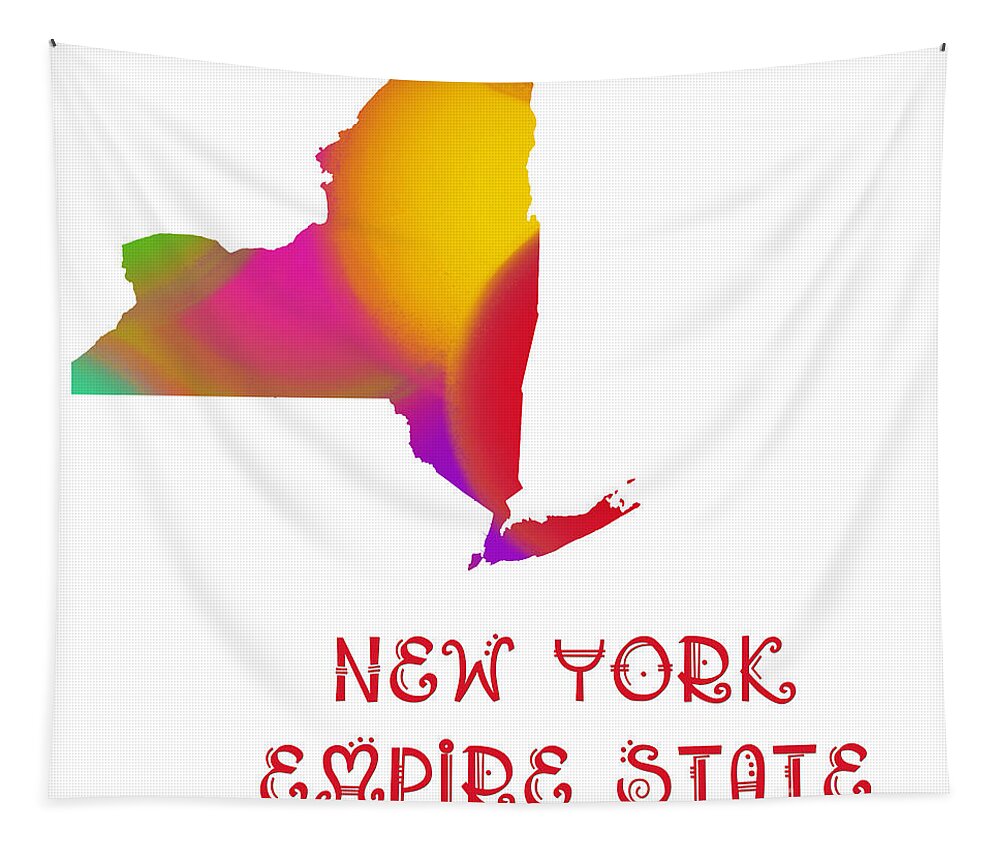 Andee Design Tapestry featuring the digital art New York State Map Collection 2 by Andee Design
