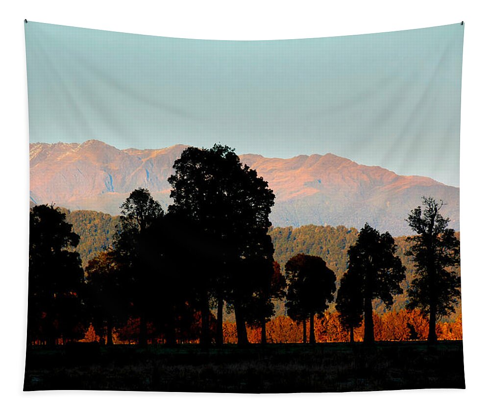 New Zealand Prints Tapestry featuring the photograph New Zealand Silhouette by Amanda Stadther
