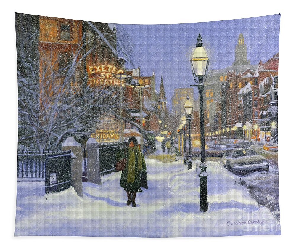Boston Tapestry featuring the painting Newbury and Exeter Streets by Candace Lovely