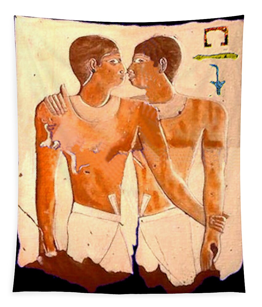 Niankhkhnum Tapestry featuring the painting Niankhkhnum and Khnumhotep by Troy Caperton