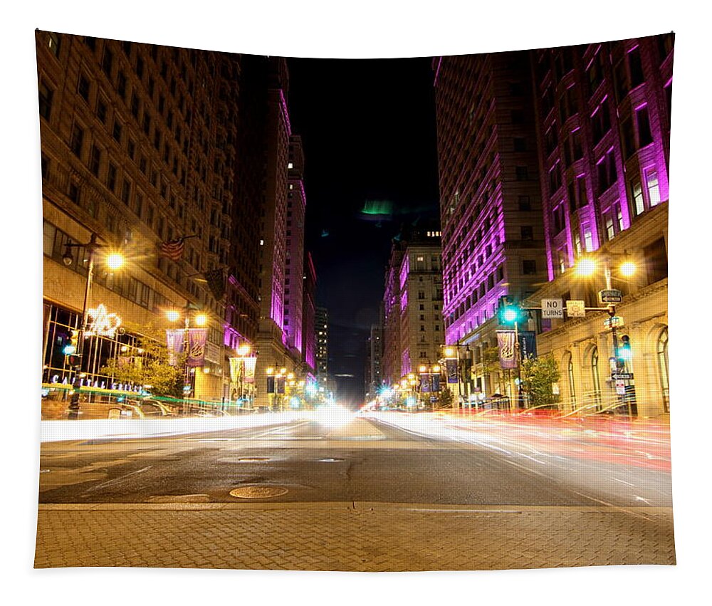 Cityscape Tapestry featuring the photograph Night Life by Paul Watkins